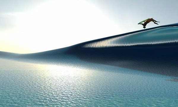 浪尖驰骋冲浪与趴板